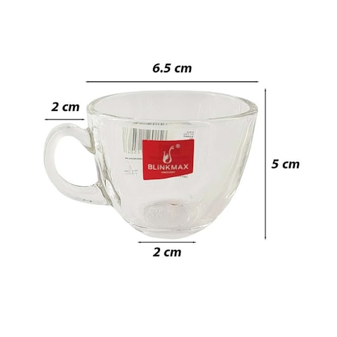 Blinkmax Glass Coffee Cup Set - 80 ml - 6 Pieces - KTZB120