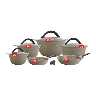 طقم حلل ماستر ريترو جرانيت - 12 قطعة