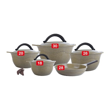 طقم حلل ماستر ريترو جرانيت - 11 قطعة