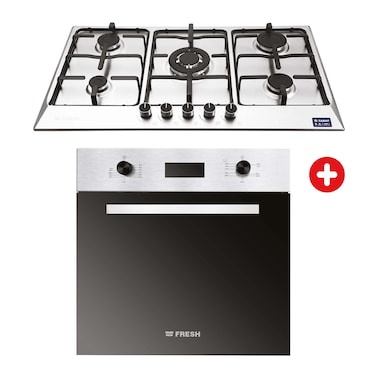 Fresh Built-In Hob 5 Burners 90 Cm + Built-In Gas Oven 60cm