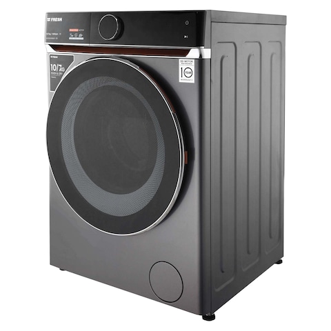 Fresh Washing Machine 10 kg Inverter Full Automatic Front Load with Dryer 7 Kg - Dark Silver - WD10DD1458G2-DS