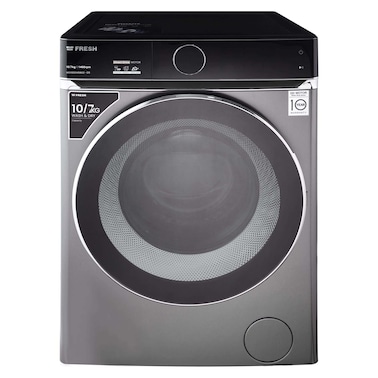 Fresh Washing Machine 10 kg Inverter Full Automatic Front Load with Dryer 7 Kg - Dark Silver - WD10DD1458G2-DS