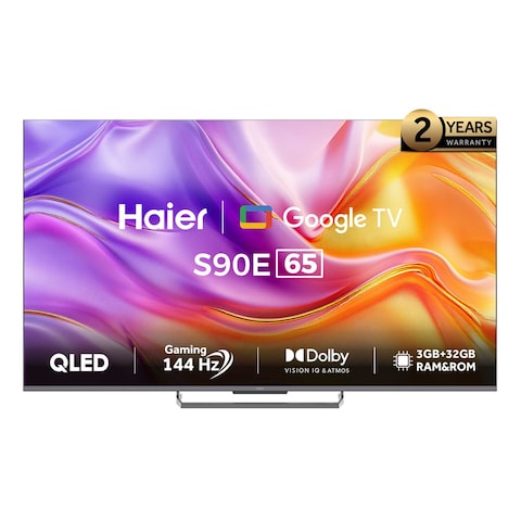 تليفزيون هاير 65 بوصة 4K فائق الدقة كيوليد سمارت بريسيفر مدمج - H65S90EU
