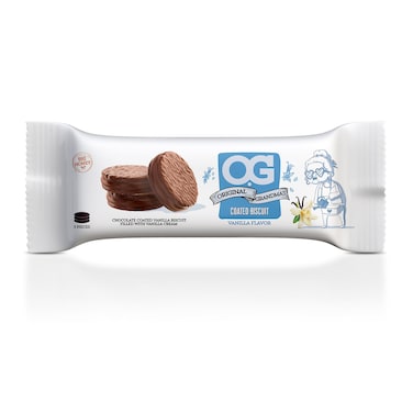 او جي بسكويت الفانيليا المغطى بالشوكولاتة ومحشو بكريمة الفانيليا - 3 بسكوتة