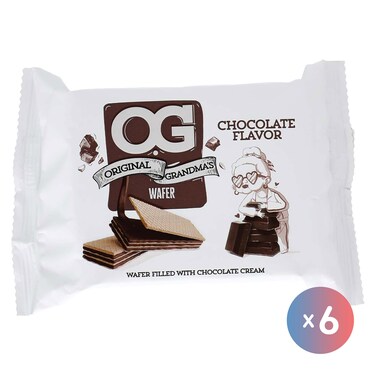 أوه جي ويفر محشو بكريمة الشوكولاتة - 10 بسكوتة - 6 قطع