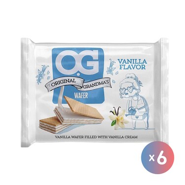أوه جي ويفر محشو بكريمة الفانيليا - 10 بسكوتة - 6 قطع