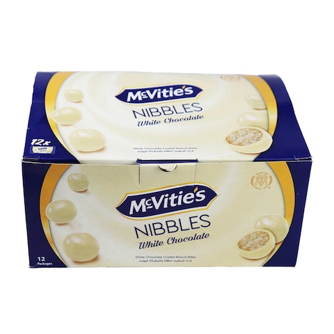 Mcvitie&#39;s Nibbles Biscuit Balls with White Chocolate - 37 gm - 12 Pieces