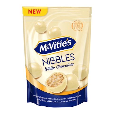 Mcvitie&#39;s Nibbles Biscuit Balls with White Chocolate - 110 gm