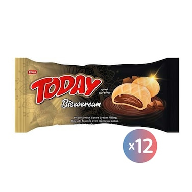 بسكويت توداي بيسكوكريم بكريمة الكاكاو - 45 جم - 12 باكيت