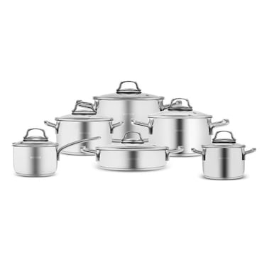 طقم حلل كاراجا أوليمبيا ستانلس ستيل - 12 قطعة