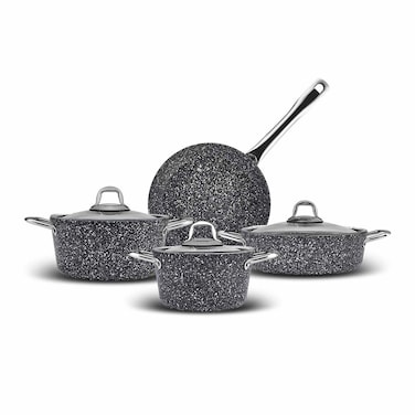 طقم حلل كاراجا بيوجرانيت نيفي ستون جرانيت - 7 قطع