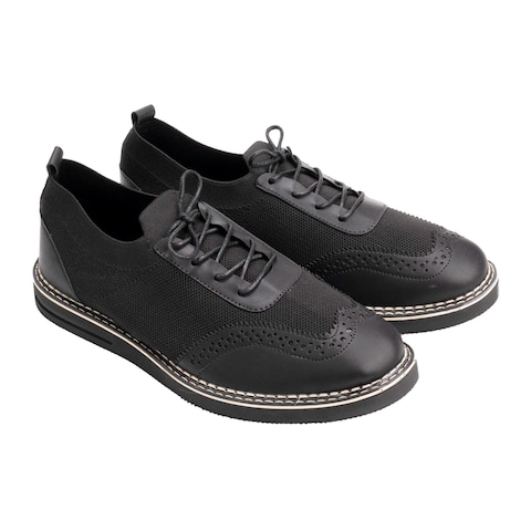 Men Classic Shoe Trico/Leather - Black - Size 41