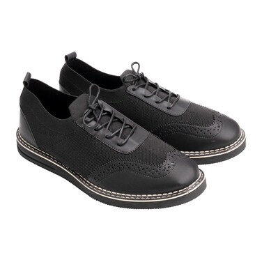 Men Classic Shoe Trico/Leather - Black - Size 44