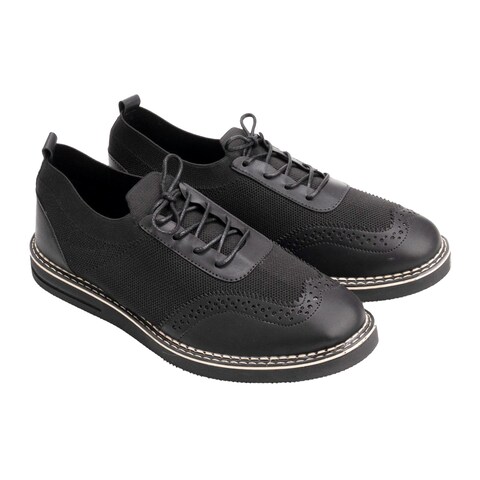 Men Classic Shoe Trico/Leather - Black - Size 45