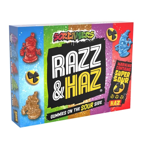 Zed Screamers Razz and Haz Sour Candy - 100 gm