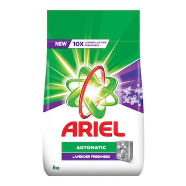 Ariel Automatic Laundry Powder Detergent with Lavendar Scent - 6 Kg