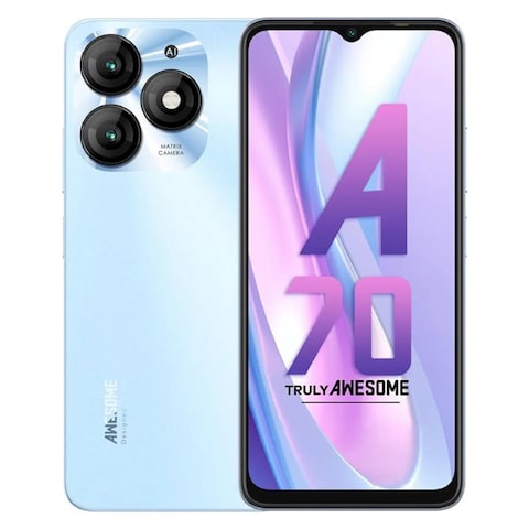 Itel A70 - 6.6-inch 128GB/4GB Dual SIM 4G Smartphone - Azure Blue