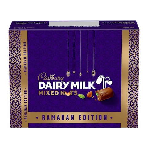 Cadbury Dairy Milk Mixed Nuts Ramadan Chocolate Bar - 35 gm - 12 Pieces