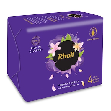 Rivoli Soap with Tuberose and Vanilla Scent - 110gm - 4 Count