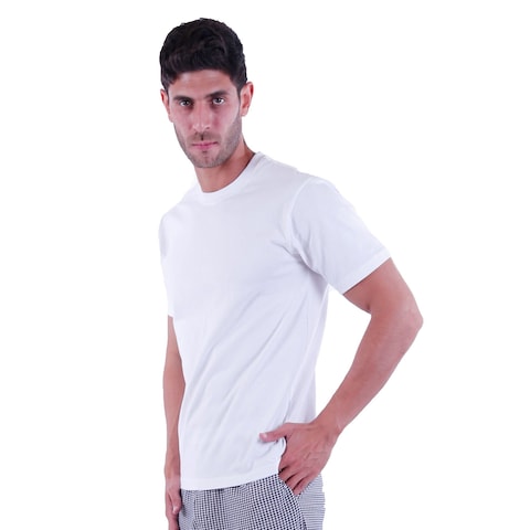 تي شيرت جيل رجالي روند نصف كم - لارج - أبيض - 411206SSM1