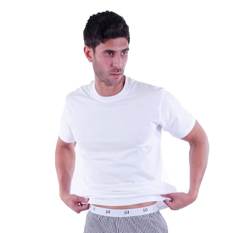 تي شيرت جيل رجالي روند نصف كم - لارج - أبيض - 411206SSM1