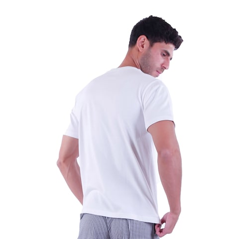 تي شيرت جيل رجالي روند نصف كم - لارج - أبيض - 411206SSM1
