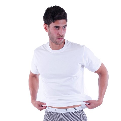 تي شيرت جيل رجالي روند نصف كم - 2 أكس لارج - أبيض - 411206SSM1