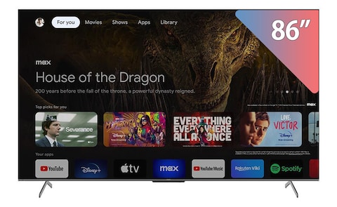 Sharp 86-inch 4K UHD Smart Frameless TV with Built-In Receiver - 4T-C86FN6EX
