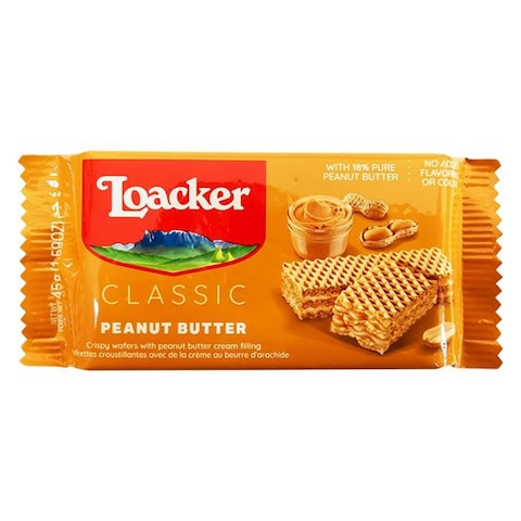 Loacker Classic Peanut Butter Wafers - 45 gm