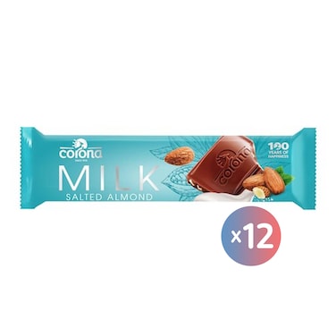 Corona Milk Chocolate with Salted Almond - 12 Pieces