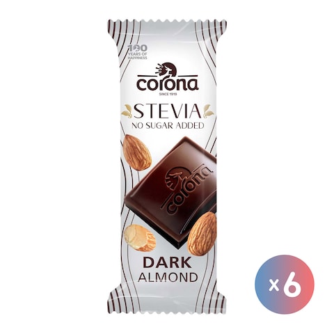 Corona Dark Stevia 55% Chocolate with Almond - 6 Pieces