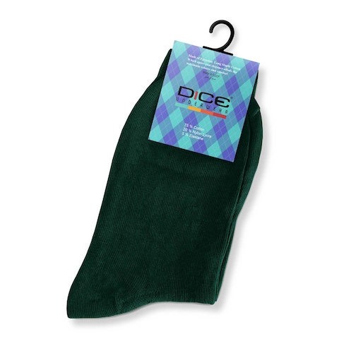 Dice Men Classic Lycra Plain Socks - Olive - DSM4351