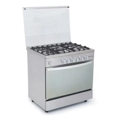 White Point Gas Cooker 90 Cm 5 Burners - Silver - WPGC9060XHSA
