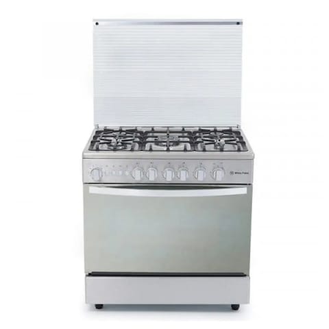 White Point Gas Cooker 90 Cm 5 Burners - Silver - WPGC9060XHSA