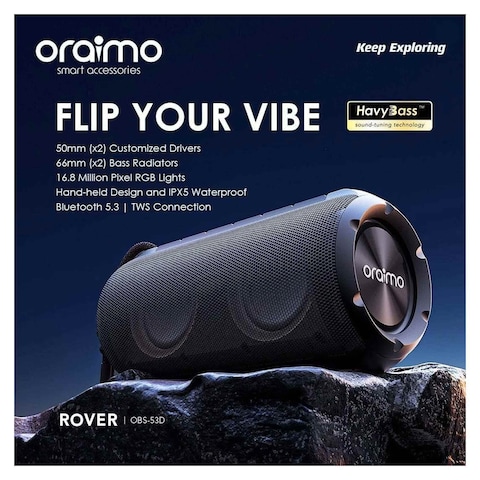 Oraimo Wireless Portable Speaker 12 Watt - Black - OBS-53D