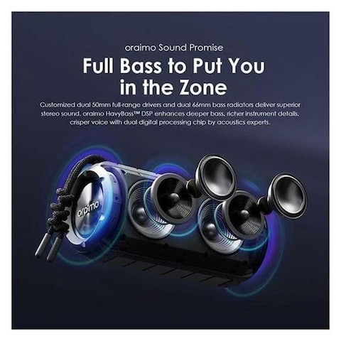 Oraimo Wireless Portable Speaker 12 Watt - Black - OBS-53D