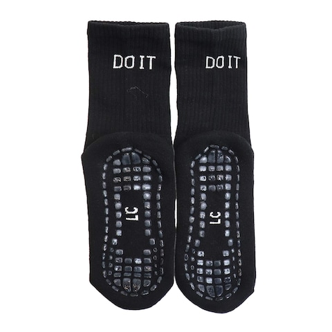 La Collection Do it Terry Non Slip Socks for Women - Black