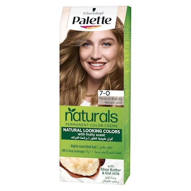 Palette Naturals Color Cream Hair Dye - 7-0 Medium Blonde