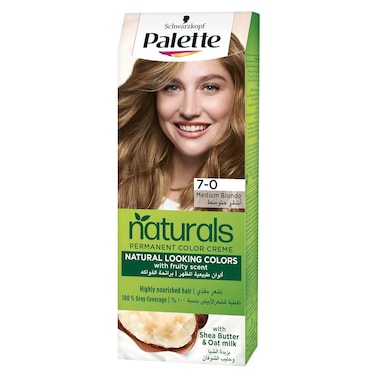 Palette Naturals Color Cream Hair Dye - 7-0 Medium Blonde