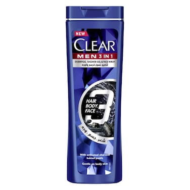 Clear Men 3 in 1 Shampoo for Hair Body and Face - 180 ml