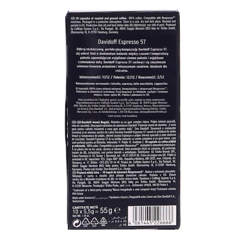 Davidoff Espresso 57 Coffee Capsules - 10 Capsules