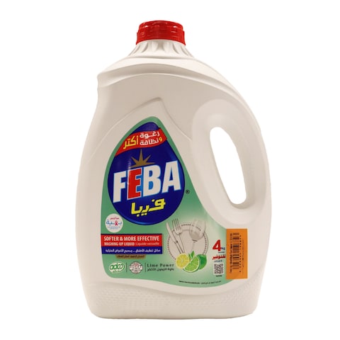 Feba Dishwashing Liquid With Lemon - 4 Liter + Maxell Floor Cleaner - 1 Liter