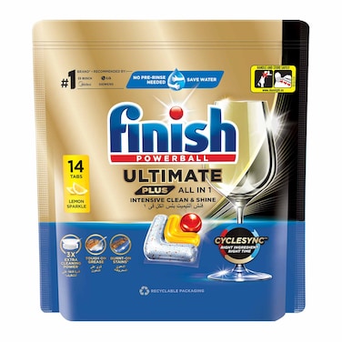 Finish Dishwasher Tablets with Lemon Scent - 14 Tablets