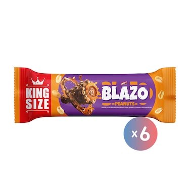 ويفر بليزو مغطى بالفول السوداني والشوكولاتة والكراميل حجم كبير- 6 باكيت