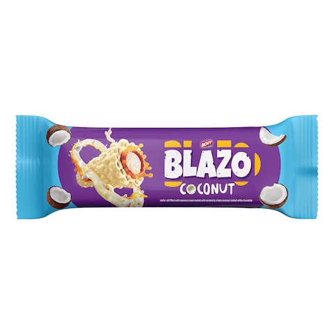 Blazo Coconut Cream Filled Wafers Coated with Caramel and Chocolate