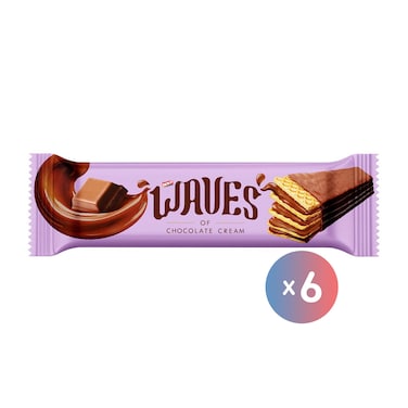 Novy Waves of Chocolate Cream Wafers - 6 Pieces