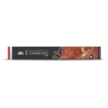 E Espresso Intensity 8 Red Aluminum Coffee Capsules - 10 Capsules
