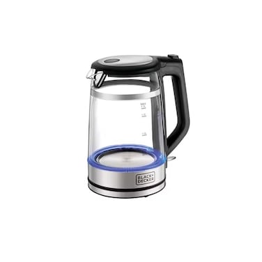 غلاية مياه بلاك + ديكر لاسلكية زجاج 1.7 لتر - 2200 واط - أسود - GK220