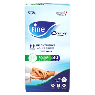 Fine Care Adult Diapers - Large Size Waist 110-156 Cm - 30 Diapers