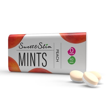 حلوى النعناع الخالية من السكر سويت اند سليم بطعم الخوخ - 32 جرام